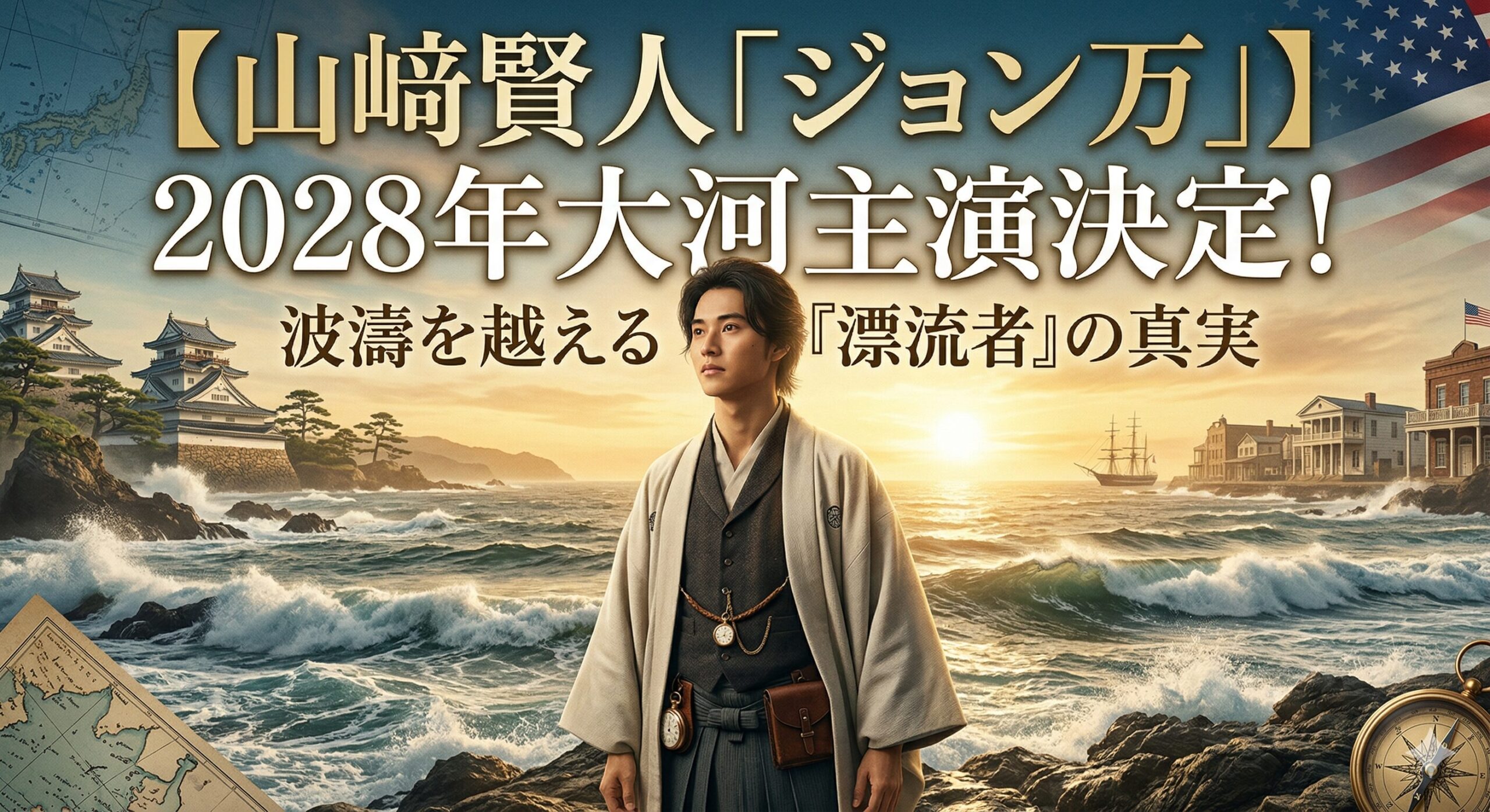 【山﨑賢人「ジョン万」】2028年大河主演に決定！波濤を越える「漂流者」の真実