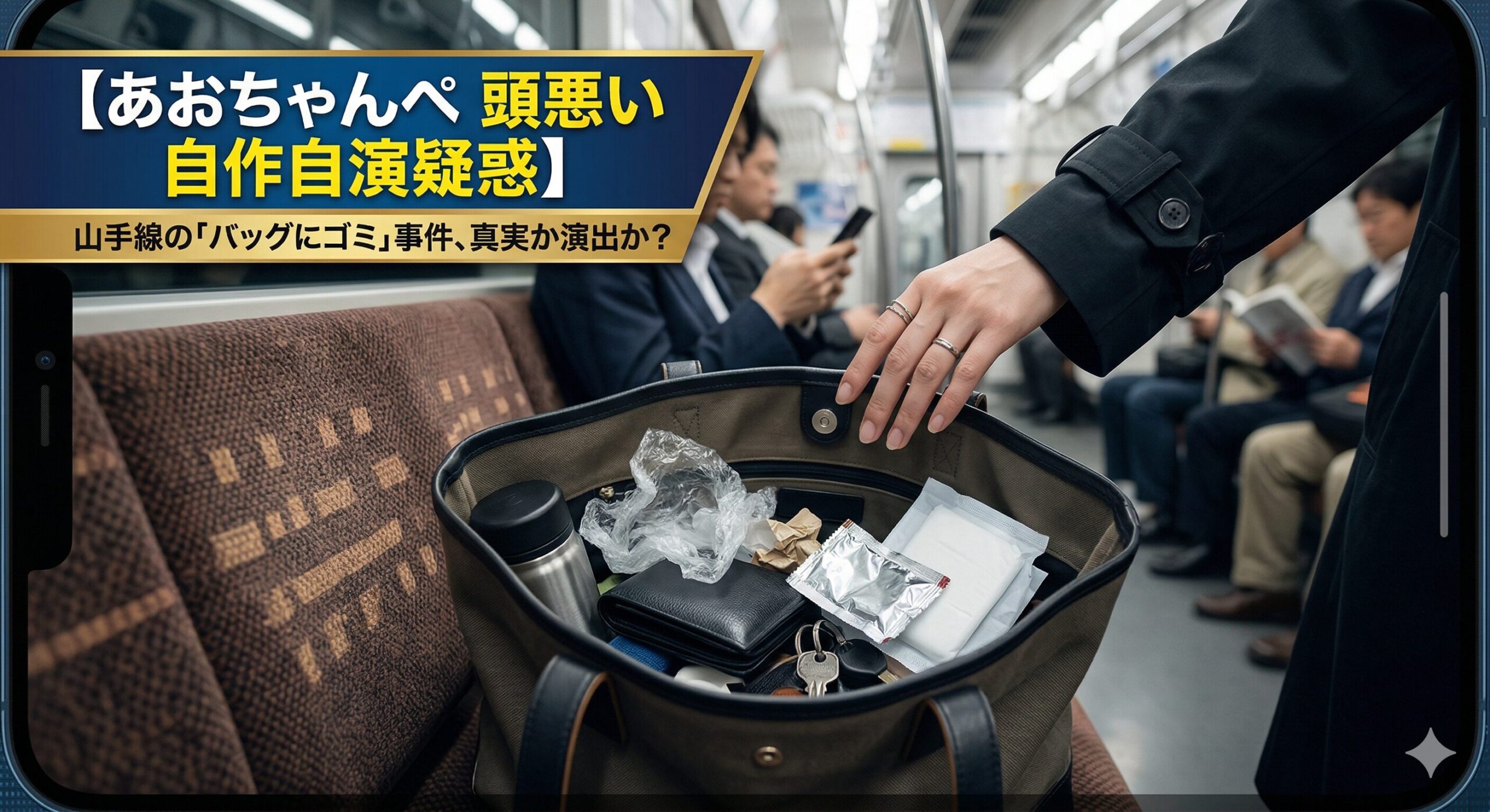 【あおちゃんぺ 頭悪い 自作自演疑惑】山手線の「バッグにゴミ」は真実か、それとも演出か？炎上の裏側に迫る