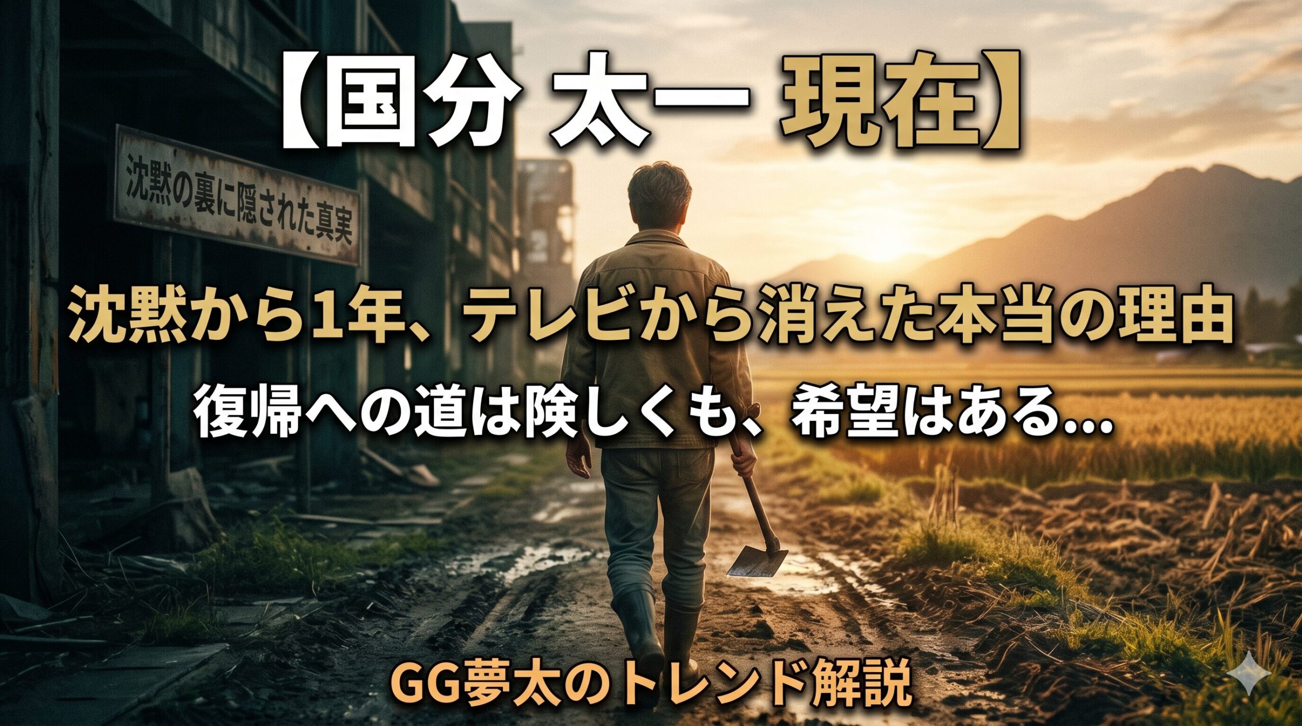 【国分 太一 現在】沈黙の裏に隠された真実とは？活動休止から1年、テレビから消えた本当の理由と復帰への険しい道